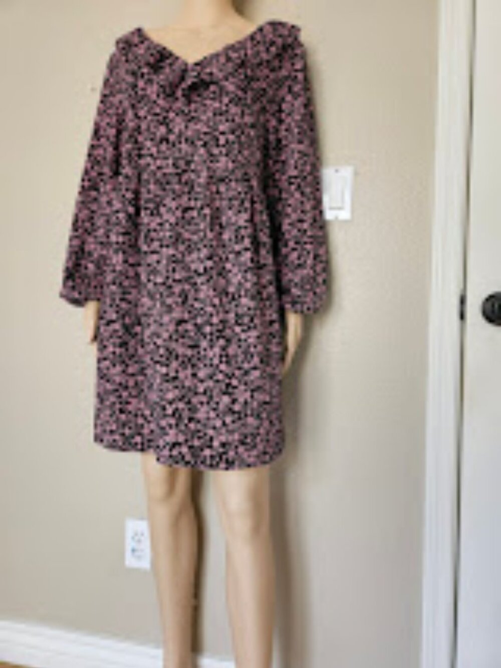 Divided by H&M Women’s Size L Floral Midi Dress Long Sleeve Polyester Blend